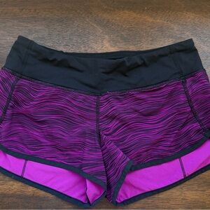 Women’s Purple Athletic Running Shorts with Black Waistband